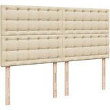 vidaXL Box spring postelja z vzmetnico krem 180x200 cm blago | Shoptok.si