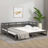  Dnevni ležaj na izvlačenje sivi 2x(80x200) cm masivna borovina | shoptok.hr