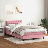 Box Spring krevet s madracem ružičasti 120x220 cm samt - Ružičasta 120 x 220 cm Dizajn s gumbima | shoptok.hr