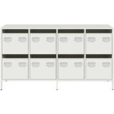 vidaXL Komoda bela 135x39x73,5 cm hladno valjano jeklo | Shoptok.si