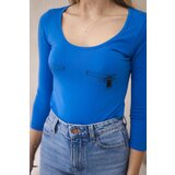 Kesi Purple-blue nude blouse with a pistol print | shoptok.hr