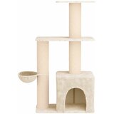  Mačje drvo s sisalnim postoljima za grebanje Krem 133 cm | shoptok.hr