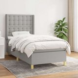  Box spring postelja z vzmetnico svetlo siva 80x200 cm blago, (20898554) Cene
