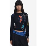 Desigual Pulover plava / ciglasto crvena / crna / bijela | shoptok.hr