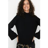 Trendyol Black Sleeve Detailed Knitwear Sweater Cene