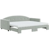 vidaXL Dnevni krevet na razvlačenje svjetlosivi 90 x 200 cm baršunasti | shoptok.hr
