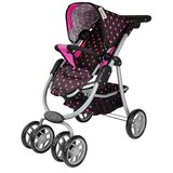  Otroški voziček za punčko 2v1 Alice z dvojno kolesi - črno/roza | Shoptok.si