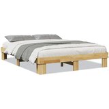 Maison Chic Posteljni okvir - Dvoposteljna postelja - Zakonska postelja brez vzmetnice 135x190 cm masivni les hrast-J10599, (21761807) Cene