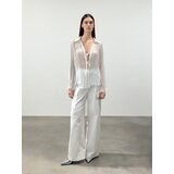 Reserved - Hlače nabranog izgleda - krem | shoptok.hr