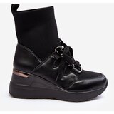 Boto Women's Wedge Boots with Sock Black Helladina | ePonuda.com