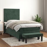  The Living Store Box spring postelja z vzmetnico temno zelena 90x200 cm žamet - Box Spring Postelja, (21516398) | Shoptok.si