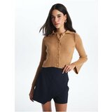 LC Waikiki Shirt Collar Plain Long Sleeve Women's Knitwear Cardigan Cene