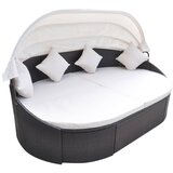 The Living Store Zunanji ležalnik s streho poli ratan rjav - Ležalnik, (21483538) | Shoptok.si