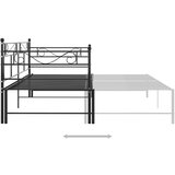  Za krevet na razvlačenje crni metalni 90 x 200 cm | shoptok.hr