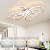 Nettlife LED stropna svetilka, zatemnljiva 66 cm, moderna bela 65 W, spalnica, z daljinskim upravljalnikom, velika, (22110701) | Shoptok.si