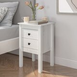 The Living Store Nočna omarica bela 40x35x61,5 cm trdna borovina - Nočna Omarica, (21433635) | Shoptok.si
