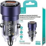 Usams 60W USB OMREŽNI POLNILEC USB-C ZA TELEFON VIJOLIČEN, (22007309) | Shoptok.si