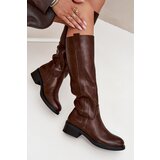 Boto Women's Officer Boots With Low Heel Insulated Brown Averna | Shoptok.si