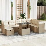 Maison Chic Seti vrtnega pohištva - Vrtna garnitura 9-delna z blazinami bež poli ratan, (21797140) | Shoptok.si