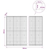  Gabion s žicom debljine 5 mm i mrežom 10x10 cm 750x30x200 cm | shoptok.hr