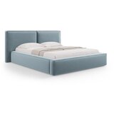 Cosmopolitan Design Svijetlo plavi baršunasti tapecirani bračni krevet s prostorom za odlaganje s podnicom 180x200 cm Arendal – | shoptok.hr