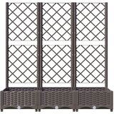 vidaXL Vrtna sadilica s rešetkom smeđa 120 x 40 x 121 5 cm PP | shoptok.hr