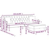 vidaXL Sofa na razvlačenje s 2 sjedala s jastucima i stolicom za noge | shoptok.hr