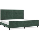  Posteljni okvir z vzglavjem temno zelen 200x200 cm žamet, (20902691) | Shoptok.si