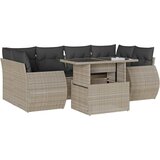 Maison Chic Seti vrtnega pohištva - Vrtna garnitura - Vrtni pohištvo set 7-delna z blazinami siv poli ratan, (21803290) | Shoptok.si