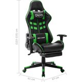  Igraća stolica od umjetne kože s osloncem za noge crno-zelena | shoptok.hr