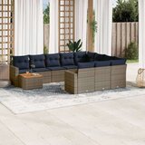 vidaXL 11-dijelni set vrtnih sofa od poliratana s jastucima sivi | shoptok.hr