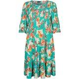 Zizzi Obleka 'MIYA' bež / rjava / žad / oranžna | Shoptok.si