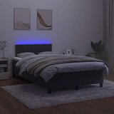  box spring s madracem LED crni 120 x 200 cm baršun | shoptok.hr