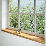  Okenske police 2 kosa svetlo rjava 160x25x2 cm trdna hrastovina | Shoptok.si
