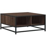 vidaXL Stolić za kavu smeđa boja hrasta 60,5x60,5x30 cm drvo i metal | shoptok.hr