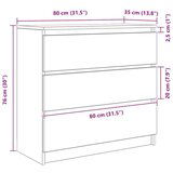  Komoda staro drvo 80x35x76 cm od konstruiranog drva | shoptok.hr