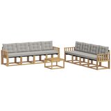 vidaXL Zunanja garnitura za sedenje 9 pcs Bela in svetlo siva, (5000270379) | Shoptok.si