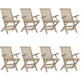  Sklopive vrtne stolice 8 kom sive 56x61x89 cm masivna tikovina | shoptok.hr