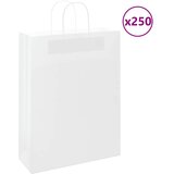 vidaXL Papirnate vrečke 250 kosov z ročaji bela 32x12x42 cm Cene
