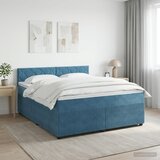  Boxspring krevet s madracem Tamno plava 140 x 200 cm Baršun | shoptok.hr
