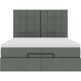 vidaXL Otomanski posteljni okvir z vzmetnico siv 140x200 cm blago | Shoptok.si