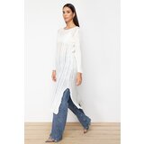 Trendyol Ecru Soft Textured Loose Knit Detailed Knitwear Maxi Dress Cene