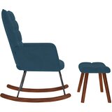  Stolica za ljuljanje s osloncem za noge plava baršunasta | shoptok.hr