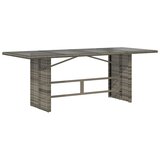  Vrtni stol sa staklenom pločom sivi 190x80x74 cm od poliratana | Eponuda.ba