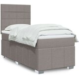 vidaXL Box spring postelja z vzmetnico taupe 100x200 cm blago, (21307039) | Shoptok.si
