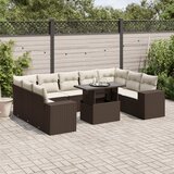 vidaXL 10-dijelni set vrtnih sofa od poliratana s jastucima smeđi | shoptok.hr