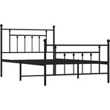  Metalni okvir kreveta uzglavlje i podnožje crni 107x203 cm | Eponuda.com
