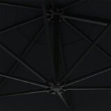  Zidni vrtni suncobran s LED svjetlima 300 cm crni | Eponuda.ba