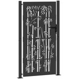  Vrtna vrata Crna 110 x 205 cm Čelik s prahom premazan | shoptok.hr