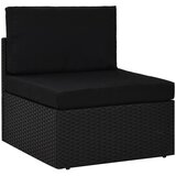  Modularna srednja sofa od poliratana crna | shoptok.hr
